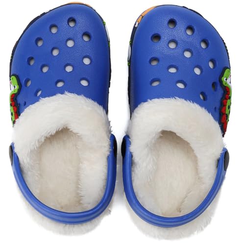 Image of Toddler Lined Clog Slippers Winter Garden Sandals Kids House Shoes Warm Slip On Sneakers Cartoon Slides for Boys and Girls Children Indoor Outdoor