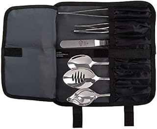Mercer Culinary M35149 Professional Chef Plating Kit, 8 Piece, Stainless Steel, Black, Silver
