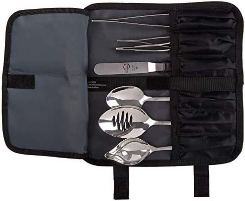 Mercer Culinary M35149 Professional Chef Plating Kit, 8 Piece, Stainless Steel, Black, Silver