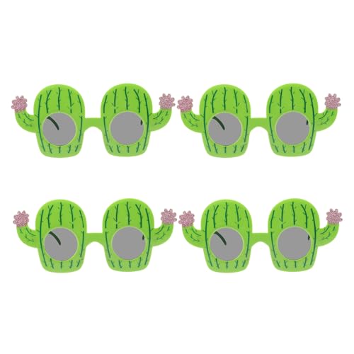 FELTECHELECTR de Gafas de Fiesta Divertidas Accesorios Creativos y Cómodos 4 Piezas de Plástico Verde para en Reuniones y Celebraciones