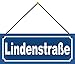 Produktbild Schatzmix Lindenstraße Straße Metallschild 27x10cm Wanddeko tin Sign m. Kordel Blechschild, Blech, Mehrfarbig, 27x10 cm