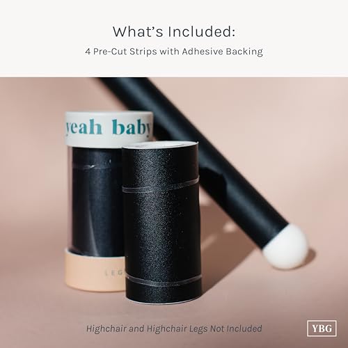 Image of Yeah Baby Goods Highchair Leg Wraps (Matte Black) - Compatible with The IKEA Antilop Highchair - Stylish IKEA High Chair Accessories w /Easy Self-Adhesive