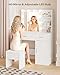LIVELYGLOW Lighted Makeup Vanity Desk, 35.4“W x 15.7'”D x 54“H, White (with Lights and Mirror, Dimming Function, 2 Drawers and 1 Cabiniet, Open Shelves) by Boahaus