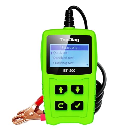 Topdiag BT200 12V 24V Car Battery Tester 2024, 100-2000 CCA Digital Battery Analyzer, Automotive Charging Cranking System Tester, Quick/Stacndard Test
