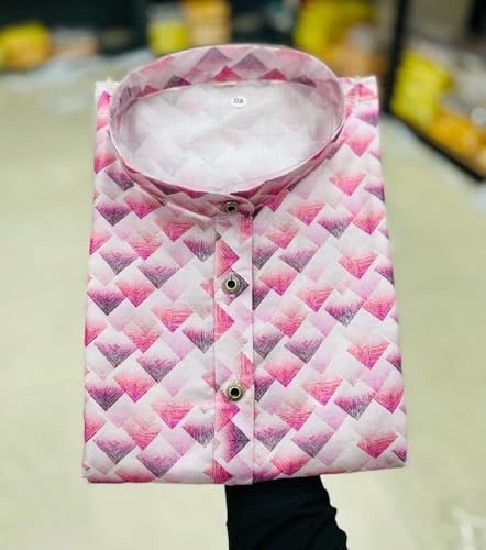 Image of FOXDX Men's Traditional Cotton Floral Printed Only Kurta