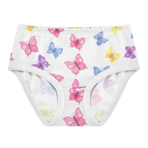 Toddler Underwear Floral 2t Cotton Cute Panties Girl Personalized Underpants Briefs Butterflies Pastel Colors White