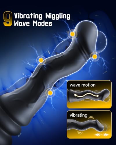 Image of Beisar 3 in 1 Prostate Massager Anal Dildo - Powered Vibrating Butt Plug Male Sex Toys for Men Vibrator with 9 Wave Wriggling Thrusting Modes, Anal Dildo Plug Adult G, P-Spot Vibrator Remote Control