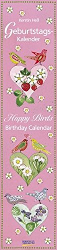 Geburtstags-LP Happy Birds i.w.: Immerwährender Wandkalender. Format 11 x 48 cm.: Immerwährender K