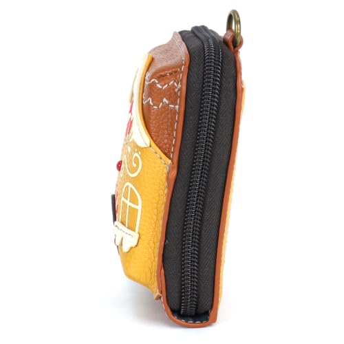 Image of CHALA RFID Cute-C Credit Card Holder Wallet Wristlet - Women Faux Leather Cute-C with Strap