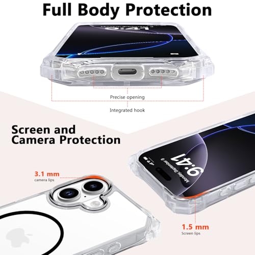 VooDirop for iPhone 17 Case with Crossbody Lanyard, Compatible with MagSafe, Clear Magnetic Phone Case with Strap Adjustable, Shockproof Drop Protection, for iPhone 17 6.3'' by VooDirop - Used condition - Image 2