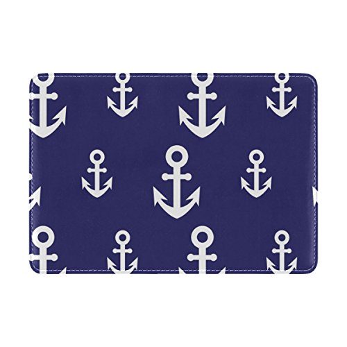 My Daily Anchor Capa protetora de couro com padrão náutico para passaporte