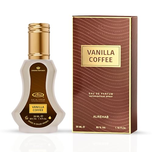 Al-Rehab Vanilla Coffee Eau De Parfum 35ml (1.18 oz) Long Lasting Arabian Perfume For Men & Women – A Captivating Blend of Lavender, Vanilla & Honey for Day or Night Use, Premium Women & Men's Perfume