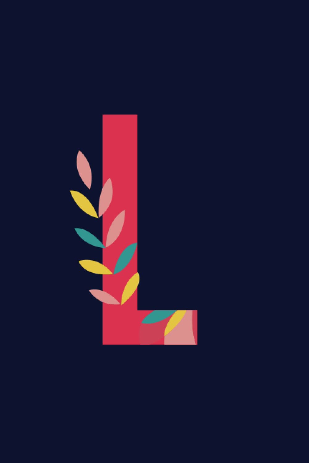 L: monogram initial letter L notebook for women and girls 110 pages & 6 x 9 size