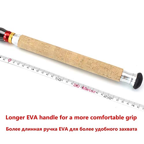 XUHUI Tragbare Angelrute Erwachsene 2.1m 2.4m 2.7m 3.0m 3.6m Teleskop Angelrute Carbon-Holzgriff Spinnrute Extra Heavy… – Bild 6