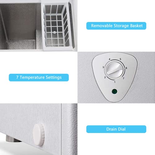 image for WANAI 3.5 Cubic Chest Freezer, Compact Freezer with Top Open Door，De