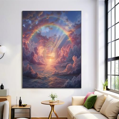 Cuadro decorativo de mar de nubes rosa que aporta paz y estilo onírico a tu dormitorio