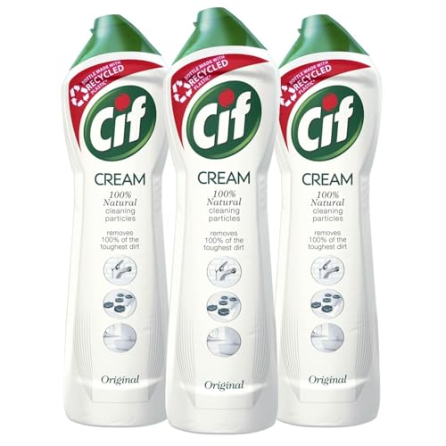 Cif Detergente multiuso originale Cream arricchito con un fresco profumo di mare, realizzato con particelle di pulizia naturali al 100% per una pulizia delicata e affidabile, multipli