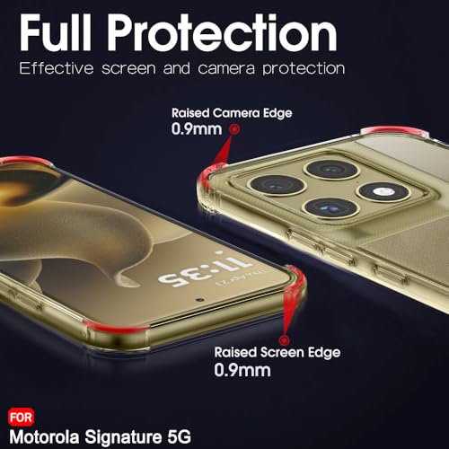 Image of TheGiftKart Shockproof Ultra-Hybrid Back Cover Case for Motorola Moto Signature 5G Compatible with MagSafe | 360 Protection | Crystal Clear Hard Cover Case for Moto Signature 5G (Transparent Bumper)