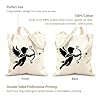 AILOONG Flat Tape Handle Tote Bag classic cupid silhouette art with heart shaped arrow 12 oz thick fabric Replaces school bag 35x40cm Large #3