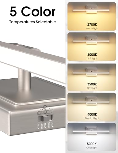 Image of VOLISUN Modern Bathroom Vanity Light 31.5 inch, Rotatable, 18W Dimmable 5CCT Led Bathroom Light Fixture Over Mirror, Brushed Nickel Bar Vanity Light for Bathroom Mirror Cabinets-ETL Certificated