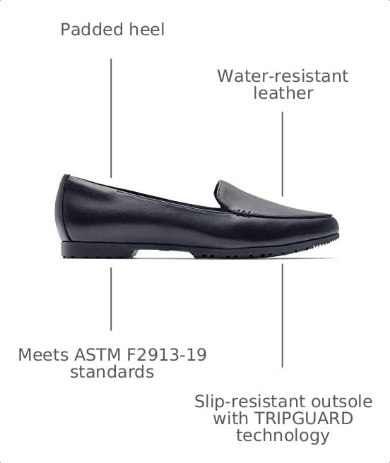 Image of Shoes for Crews Women's Slip-Resistant Loafers - Comfortable, Non-Slip Dress Shoes for Women in Healthcare, Hospitality, Education, Retail - Loren