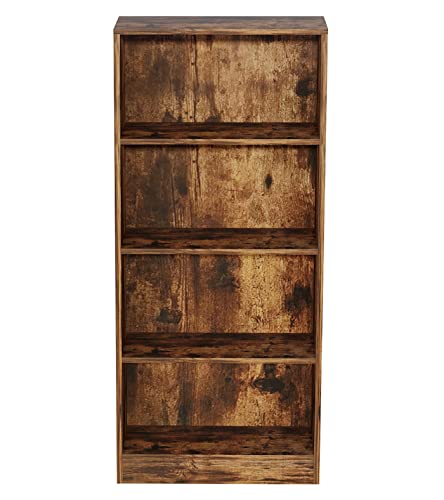 VDD Bücherregal - offenes Regal - Hängeschrank - 130 cm hoch - Nussbaum braun Vintage Farbe