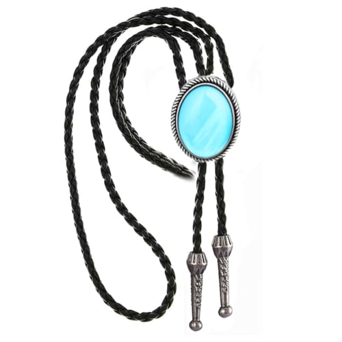 Image of Joxevyia Bolo Tie for Men Vintage Cow Skull Leather Rope Western Cowboy Necktie Vintage Bola Tie Gift for Him
