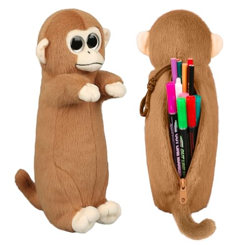 BB FUN HOUSE Estojo De Pelúcia Para Crianças, Bolsa Animais 3D Funhouse Meninos E Meninas, Média Caneta, Material Escolar, Macaco