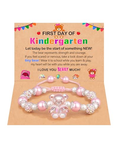 Image of First Day of Kindergarten /Preschool Gift Back to School Gifts for Girls Bear Bracelet