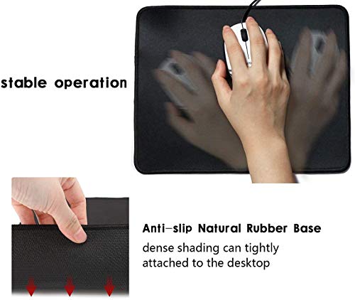 Alfombrilla de ratón, 320 x 240 x 3 mm, Estilo Retro de los años Sesenta y Setenta geométrico Redondo, diseño simétrico repetido Gris, Alfombrillas de ratón para Ordenador PC portátil, Base de Goma - imagen 5