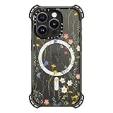 CASETiFY Etui typu Bounce do iPhone'a 15 Pro, 6X klasy wojskowej, ochrona przed upadkiem, ochrona przed upadkiem 6,5 m, kompatybilne z Magsafe, marzycielski kwiatowy wzór, przezroczyste czarne