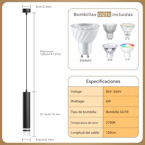 Catálogo para Comprar On-line Lamparas colgantes modernas Top 5. 6 lamparas colgantes modernas marca TWCE (3)