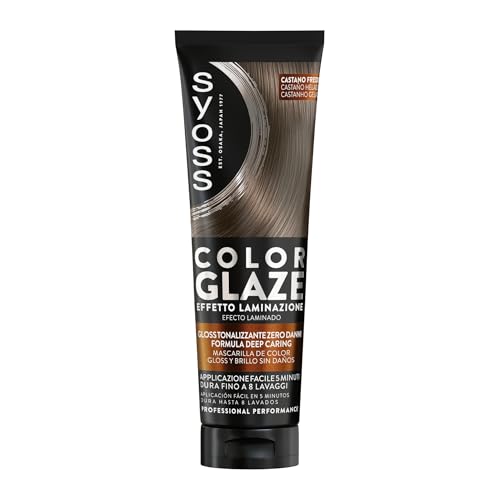 Syoss Color Glaze Cool Brunette 130 ml, Gloss tonalizzante con effetto laminazione, formula protettiva con cheratina. Dura fino a 8 lavaggi. Applicazione facile in 5 minuti.