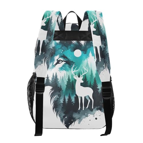 Women Clear Backpack Cute Wolf Deer Animal Print Kids Girls Backpack Boys Plastic Transparent Bookbag3