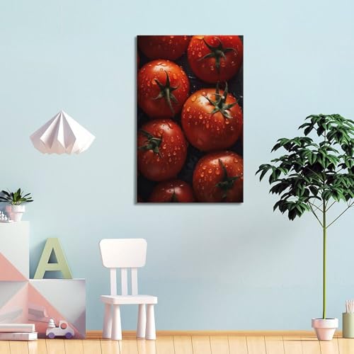 Affiche murale de tomate fruitée moderne au design graphique épuré