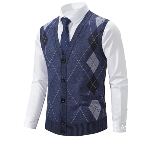 Bollrllr 2024 Winter Men's Warm Knitted Large Size Cardigan Sweater Vest Business Casual Sleeveless Vest2