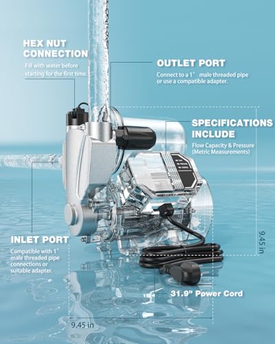 Bomba Periférica para aumento de presión de agua Meniio PW01 1.6 HP 110 volts Acero Inoxidable miniatura 2