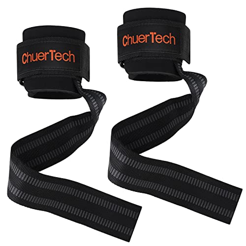 Straps Powerlifting con Neopreno Acolchado, Straps Gym de Levantamiento De Pesas con Soporte Muñequera, Agarraderas Gym, Muñeqeras para Entrenamiento, Culturismo Levantamiento de Potencia