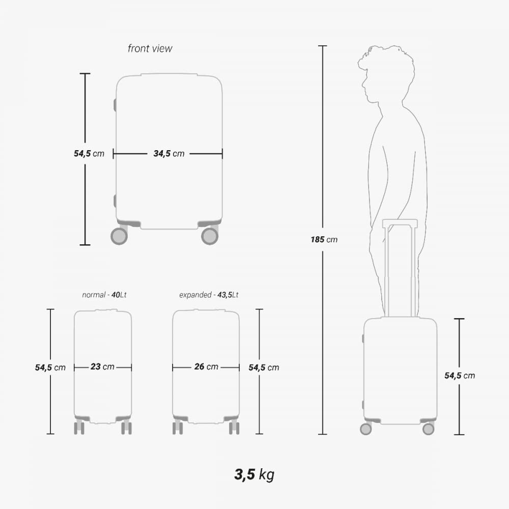SCICON Sportowy wózek kabinowy z serii Air-Ground (40 l), Czarny