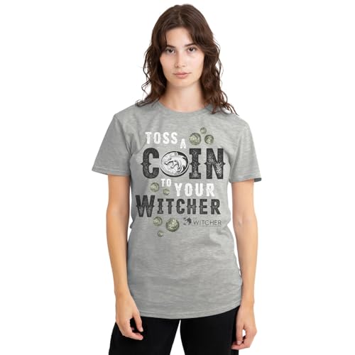 T-Shirt The Witcher Femme Gris Chiné Toss A Coin Style Pop Culture