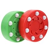 ibasenice Roller Hockey Puck 2Pcs Shockproof Lightweight Training Balls 3Inch Diameter for Indoor Outdoor Use Enhance Skill Development