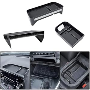 JDMCAR 3PCS Center Console Organizer Tray Set Compatible with Toyota RAV4 2019-2024 and 2021-2024 RAV4 Prime Insert Three Storage Box, Dash Center Console Tray (Only Fit 8” Multimedia Display)