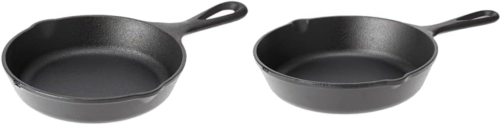 Lodge Wildlife Series Cast Iron Skillets with Wolf and Duck Scenes (6.5" and 8")