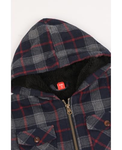 Image of ZENTHACE Boys Sherpa Fleece Lined Flannel Jacket