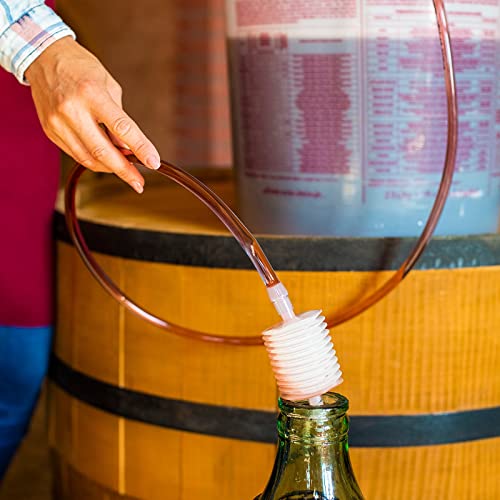 AlcoFermBrew Transvaseur à Soufflet pour vin + Clip en Plastique + Tuyau 2 m. - Siphonner Le vin et bière - Image 5