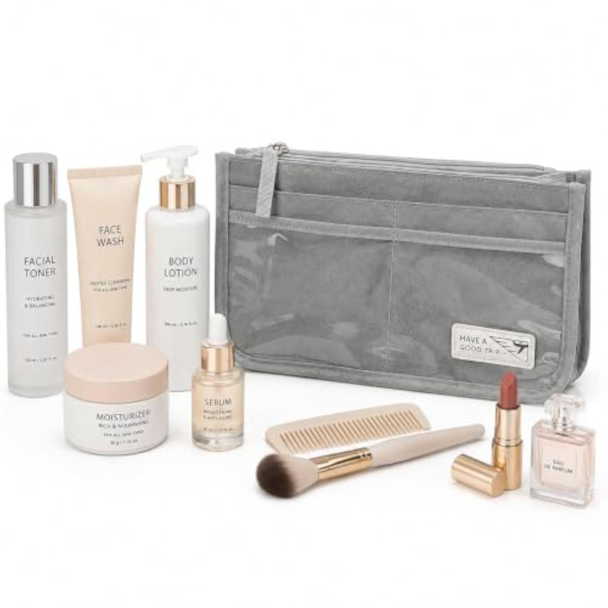 Large Travel Toiletry Bag with Multiple Compartments