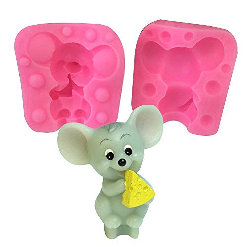 Mouse Silicone Mold MoldFun Cute Mouse Eating Cheese Art Craft Mould