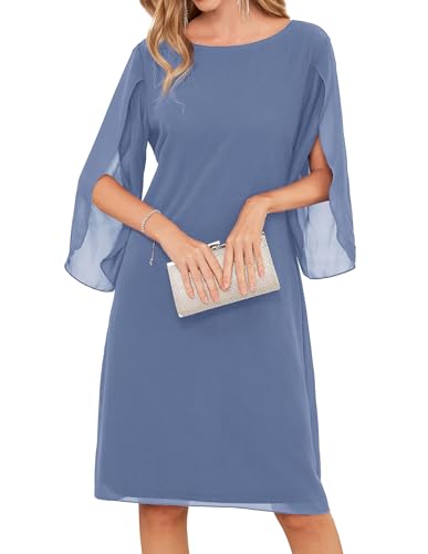 Image of GRACE KARIN Womens Formal Wedding Guest Dress 2026 Chiffon Cocktail Dress Mother of the Bride Dresses Midi Fashion Clothing