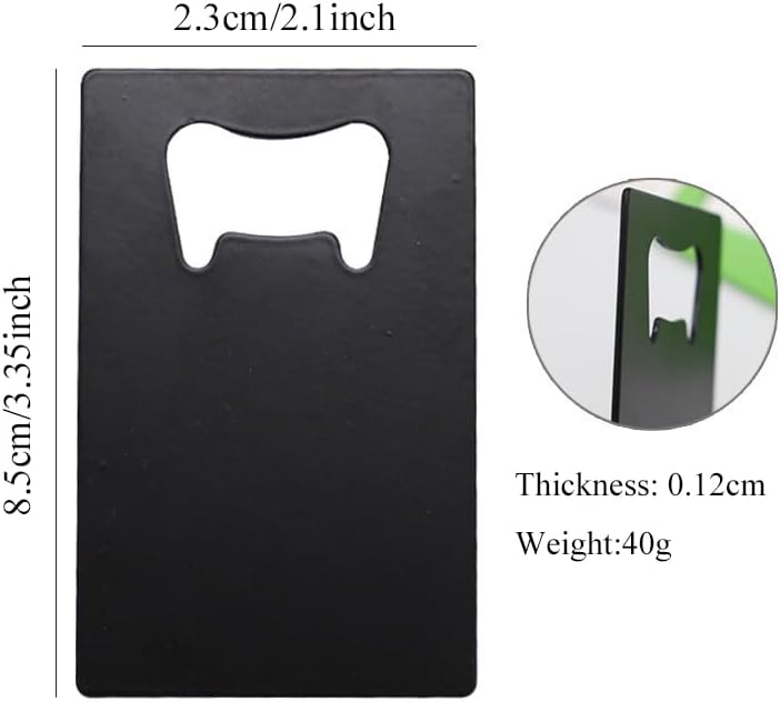 1-500PCS Custom Bottle Opener, Personalized Stainless Steel Credit Card Bottle Opener Bulk, Printed/Engraved Your LOGO & Text on Double-sided for Party, Bars, Restaurants, Wedding Favors (Silver)