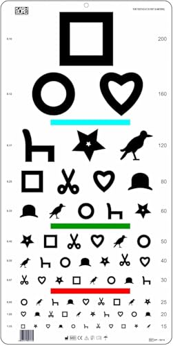 KASHSURG Ewing Illiterate OPTOMETRIC Visual Acuity Eye Chart - 6 m - 28 x 56 cm_198_Pack of 33.
